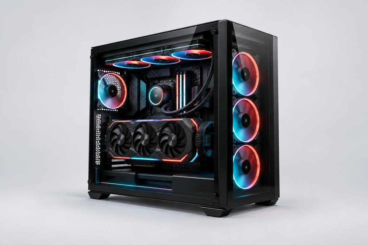 Example Streamer and Creator build with panoramic glass and liquid cooling